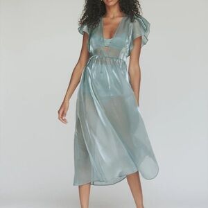 Reformation Glory Dress in Sea Green NWT